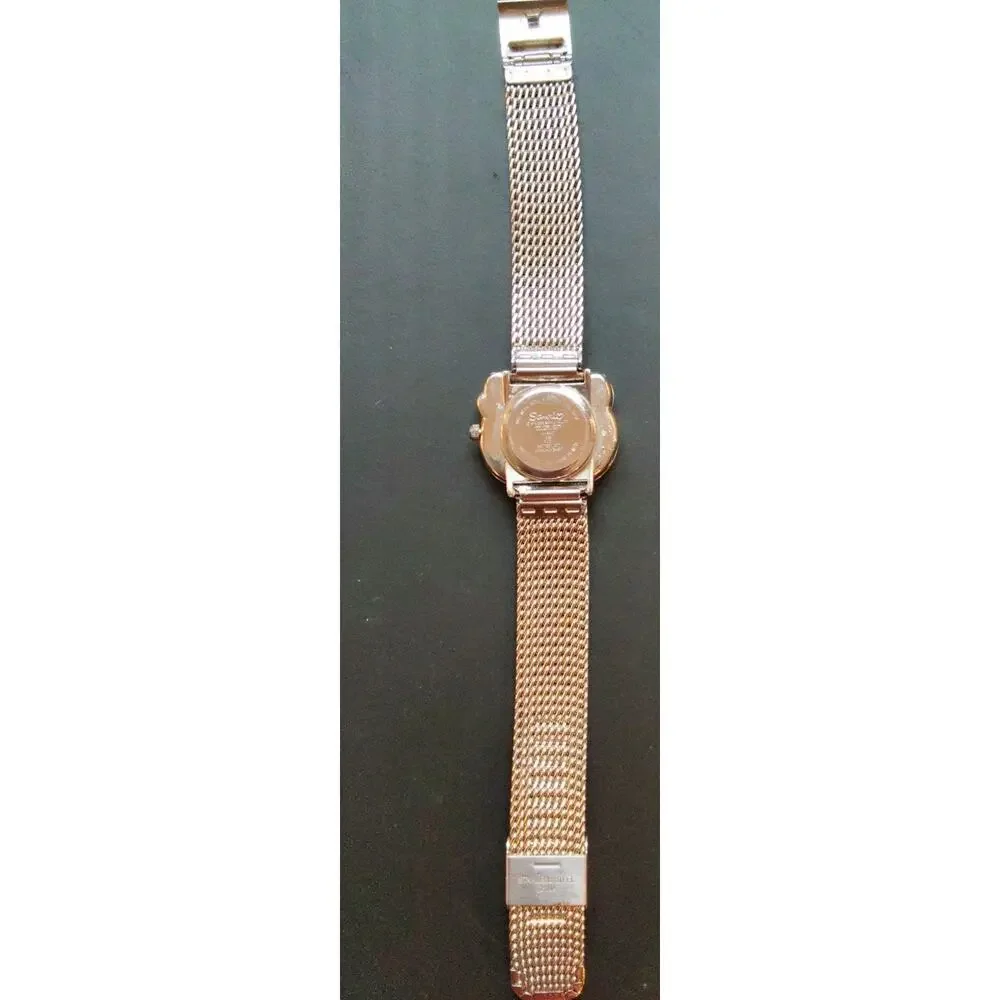 Hello Kitty Women's Watch Silver Mesh Band Analog Face Pink Bow Stainless Steel